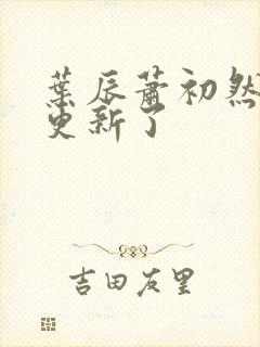 叶辰萧初然最快更新了封面