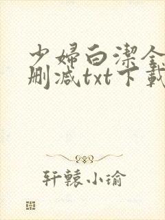 少妇白洁全文无删减txt下载