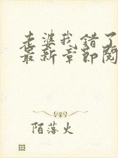 老婆我错了小说最新章节阅读全文
