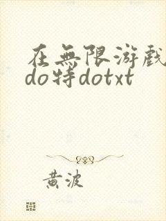在无限游戏大里do特dotxt封面