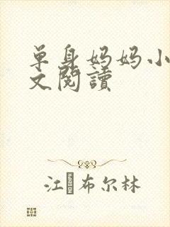 单身妈妈小说全文阅读封面