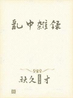 乱中杂录封面