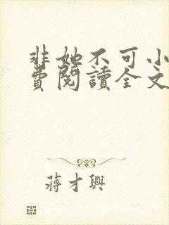非她不可小说免费阅读全文封面