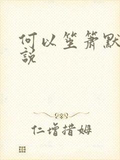 何以笙箫默 小说