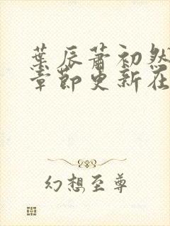 叶辰萧初然最新章节更新在线阅读