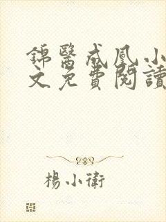 锦医成凰小说全文免费阅读封面
