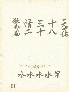 惊情三十天番外篇二十八在线阅读