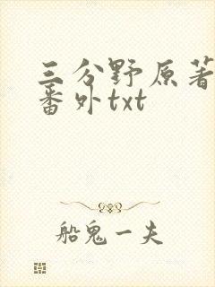 三分野原著小说番外txt
