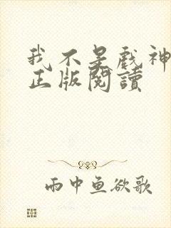 我不是戏神小说正版阅读