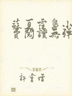 苏夏霍枭小说免费阅读无弹窗正版封面