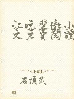 江晚裴彻小说全文免费阅读封面