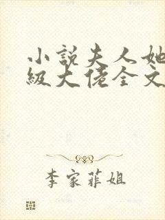 小说夫人她是满级大佬全文阅读