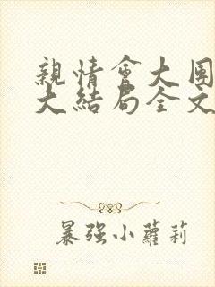 亲情会大团圆结大结局全文