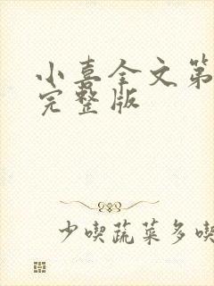 小喜全文第一部完整版封面