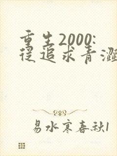 重生2000:从追求青涩校花同桌开始网络小说