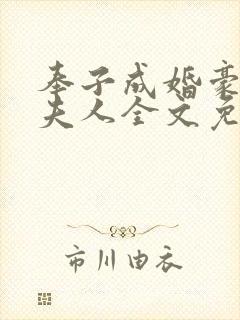 奉子成婚豪门长夫人全文免费阅读