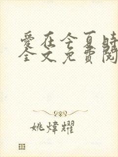 爱在今夏时小说全文免费阅读
