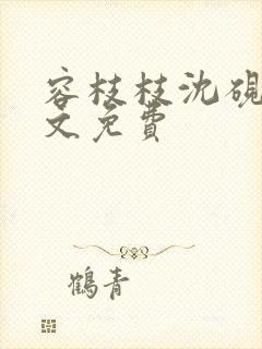 容枝枝沈砚书全文免费封面