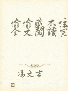 偷偷藏不住小说全文阅读完整版