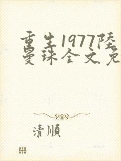 重生1977陆曼珠全文免费阅读