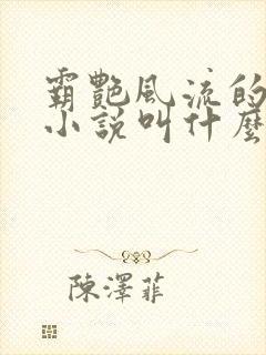 霸艳风流的原著小说叫什么