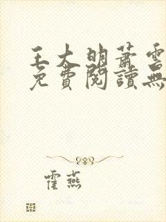 王大明萧云小说免费阅读无弹窗