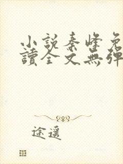 小说秦峰免费阅读全文无弹窗