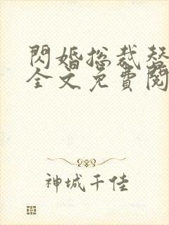 闪婚总裁替嫁妻全文免费阅读
