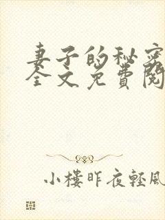妻子的秘密小说全文免费阅读封面