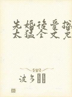 先婚后爱总裁别太猛全文免费阅读