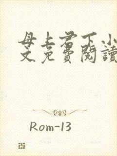 母上君下小说全文免费阅读无弹窗