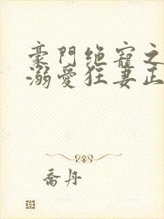 豪门绝宠之峥少溺爱狂妻正版封面