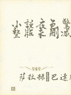 小说夜色惊人完整版未删减小说封面