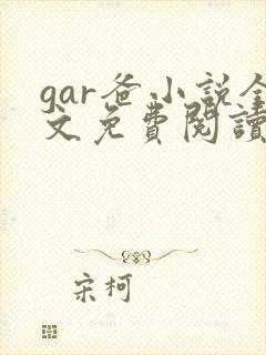 gar爸小说全文免费阅读最新章节