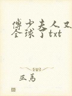 傅少夫人又惊艳全球了txt