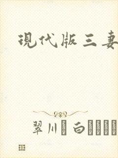 现代版三妻四妾