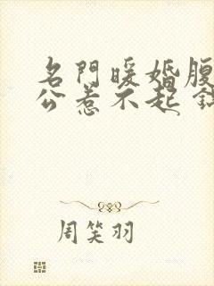 名门暖婚腹黑老公惹不起 锦公子