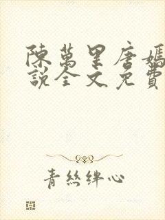 陈万里唐嫣然小说全文免费阅读无弹窗陈封面
