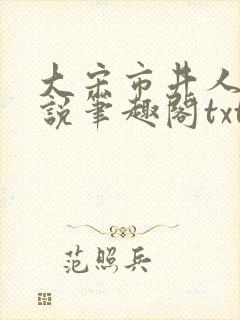 大宋市井人家小说笔趣阁txt