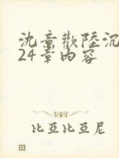 沈意欢陆沉舟第24章内容封面
