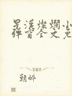 星汉灿烂小说无弹窗全文免费阅读