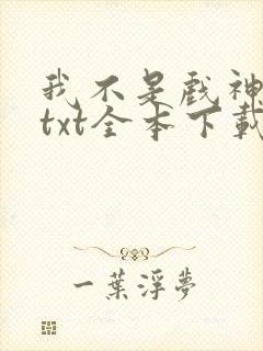 我不是戏神小说txt全本下载