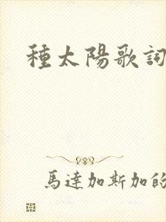 种太阳歌词