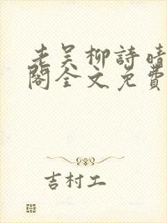老吴柳诗晴笔趣阁全文免费阅读