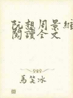 阮想周景维免费阅读全文