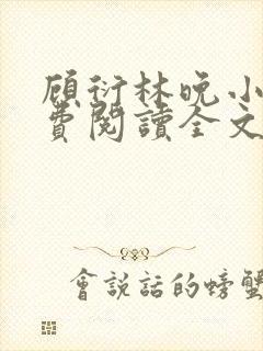 顾衍林晚小说免费阅读全文最新章节更新