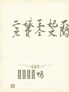 二嫁王妃不好惹免费全文阅读全文