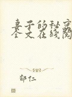 妻子的秘密小说全文在线阅读封面
