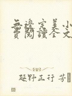 无边完美小说免费阅读全文最新章节