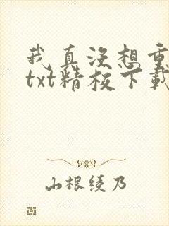 我真没想重生啊txt精校下载